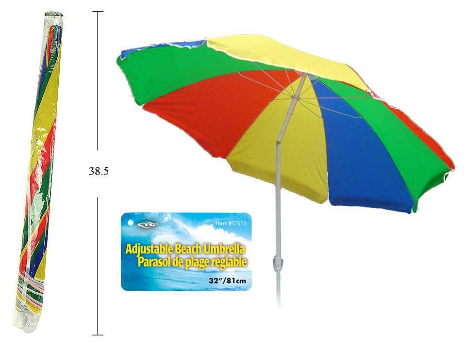 32"Dia. Beach Umbrella with Handle, Adjustable