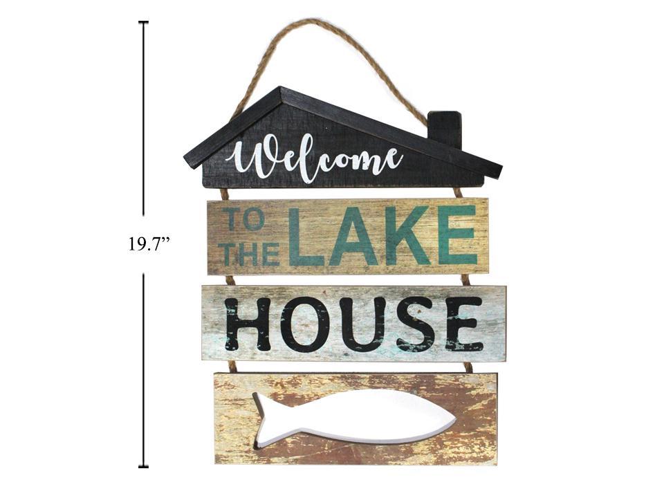 Country Garden 16.5x19.7'' MDF Wall Plaque,"Welcome TO THE LAKE HOUSE"