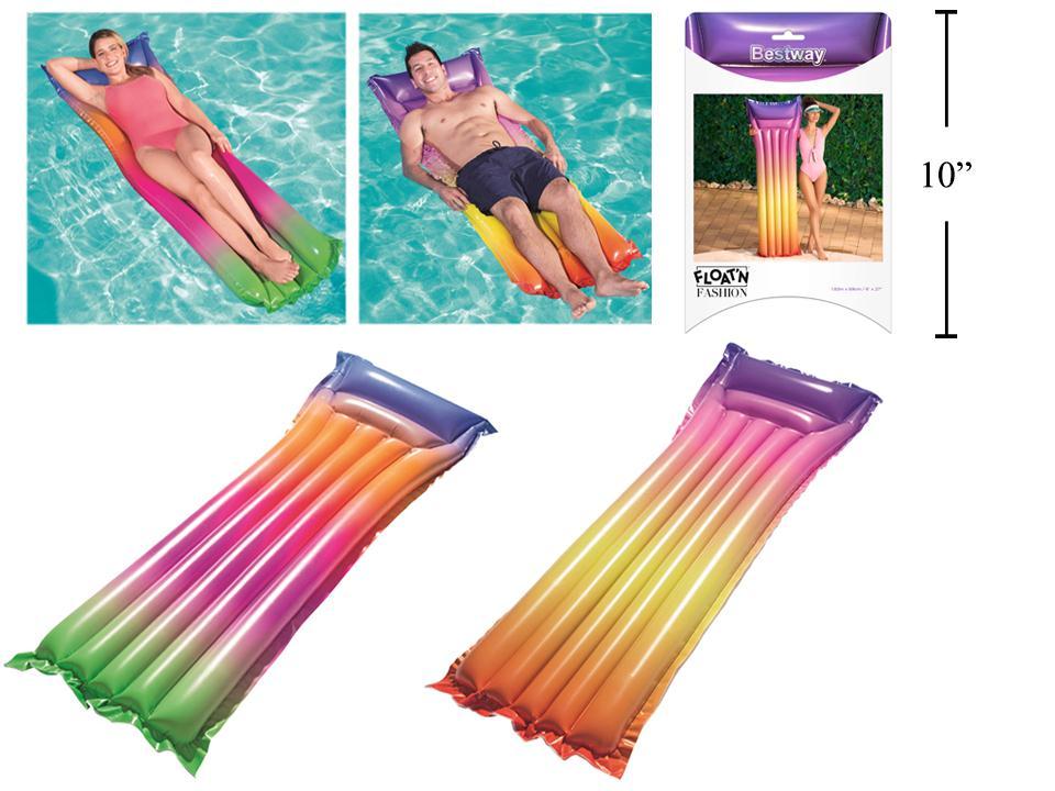 Inflatable Rainbow Pool Mat, 72"x27''
