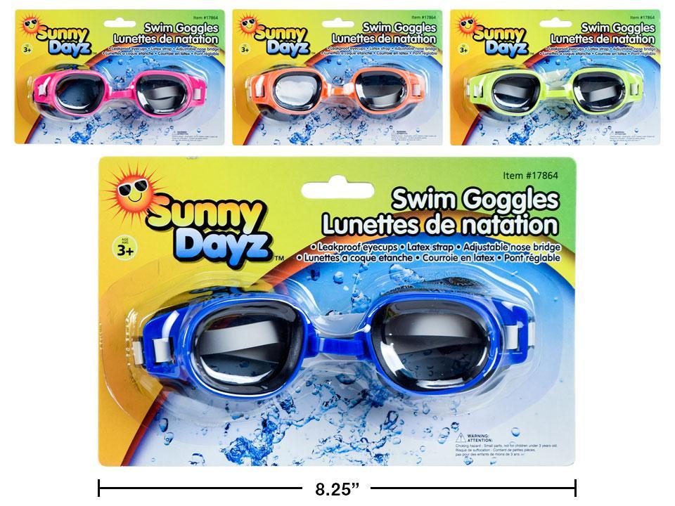 Sunny Dayz Neon Swim Goggle, 4asst. Neon Colours , b/c