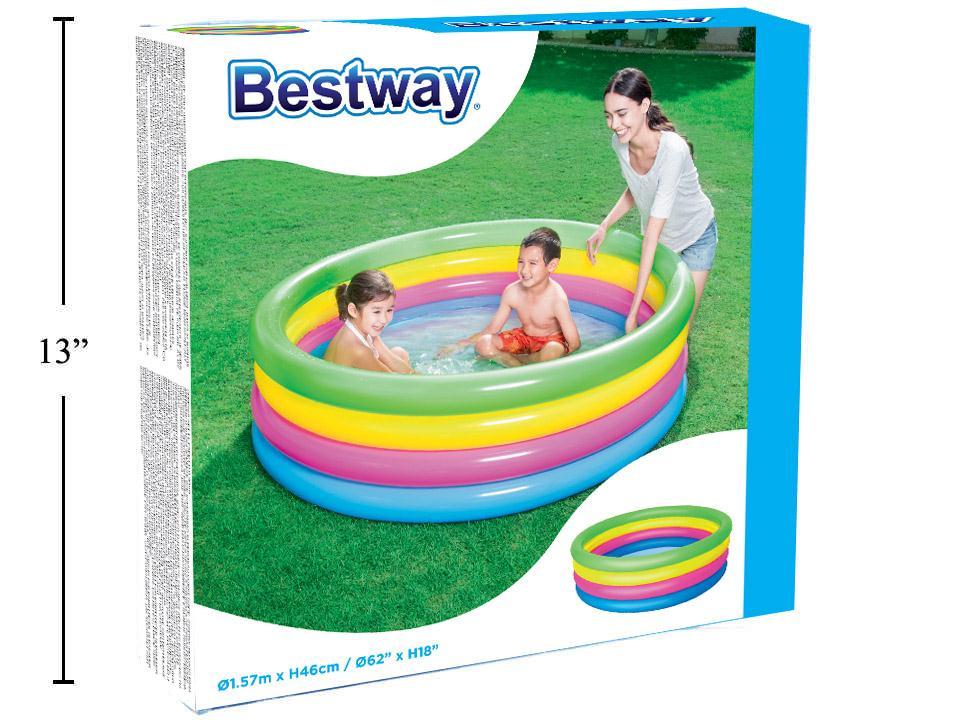 62"x18" Inflatable 4-Rings Pool, (Age 3+)