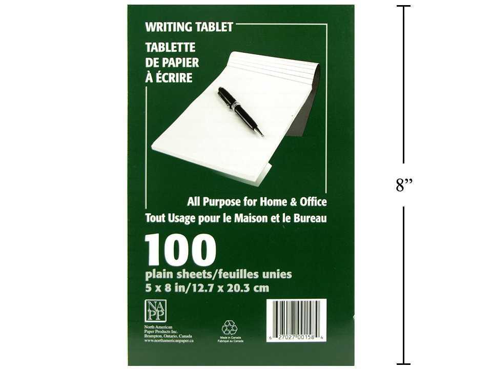 100-sheet 5x8" Plain Writing Tablet