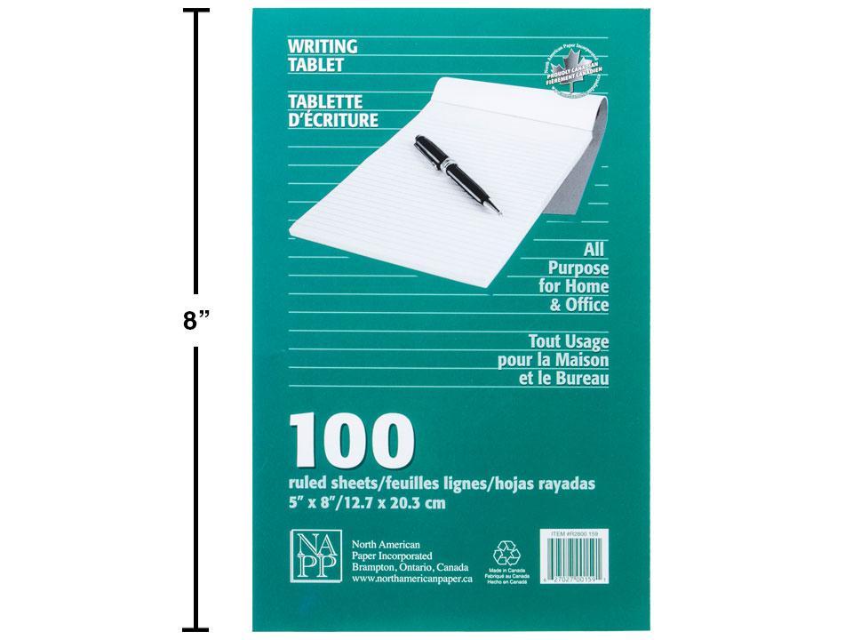 Ruled Writing Tablet 100 Sheets 5x8 Ruled writing tablet 100 sheets 5x8