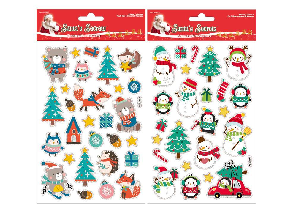 S.Secrets Xmas EVA Stickers, 2/S, 9.85''x5.5'', pbh