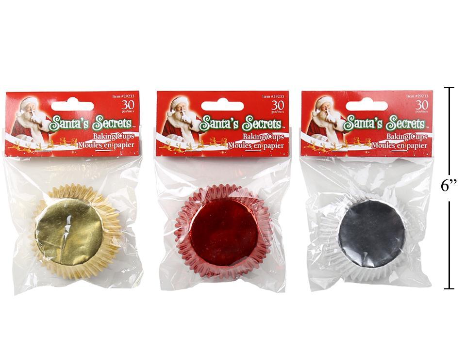 S.Secrets 30pcs 4" Foil Paper Baking Cups, 3asst. Cols., pbh
