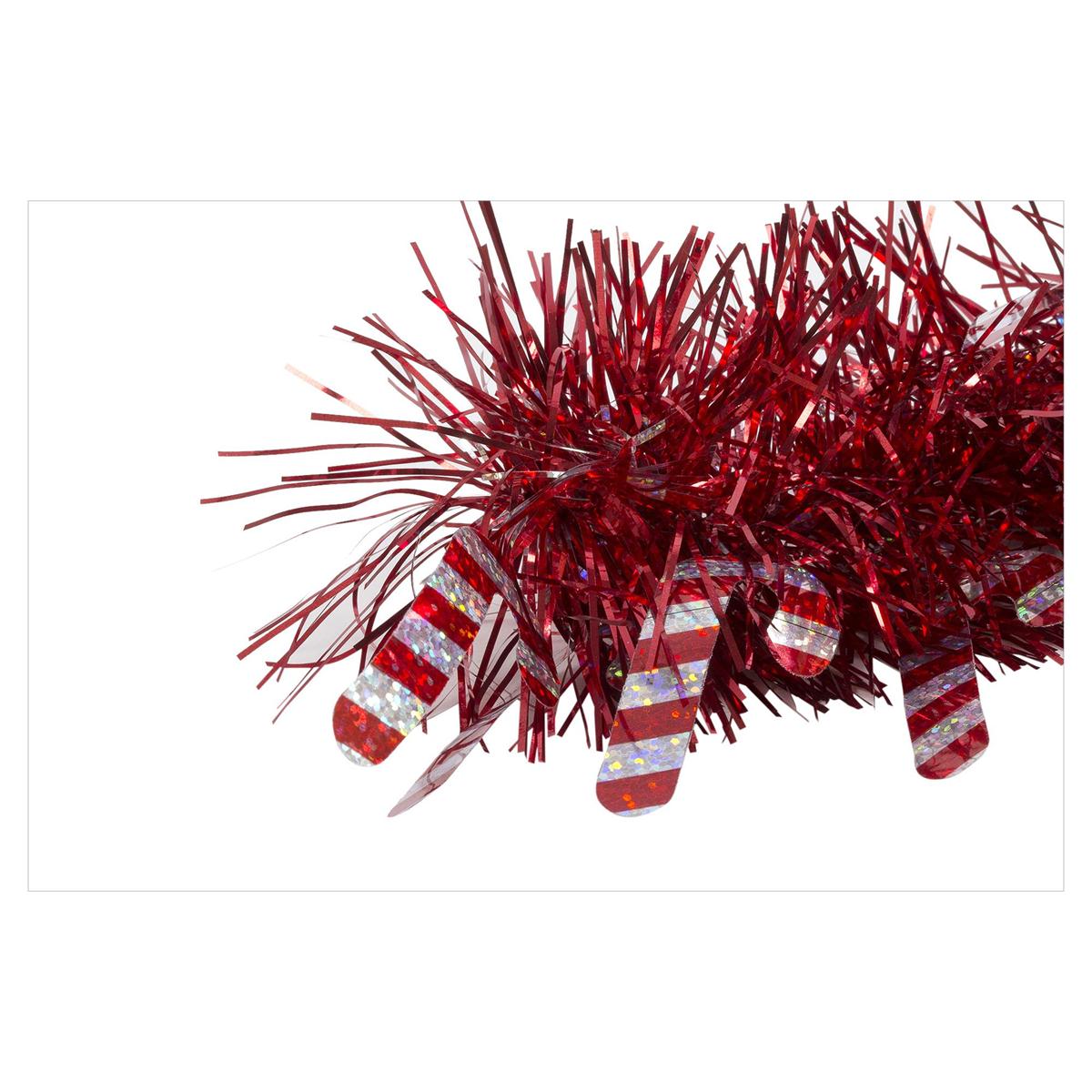 Deco N. 9ft.x6ply Tinsel Garland w/ Candycane, 4/c, header