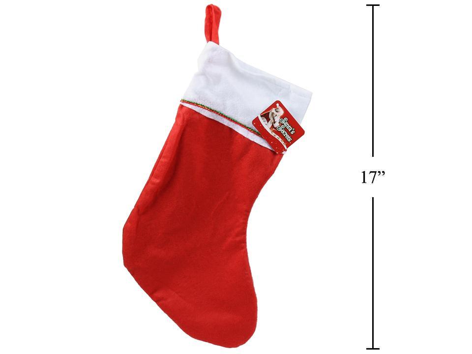 S.Secrets 16" Red Felt Stocking w/Gold Braid, col. hangtag