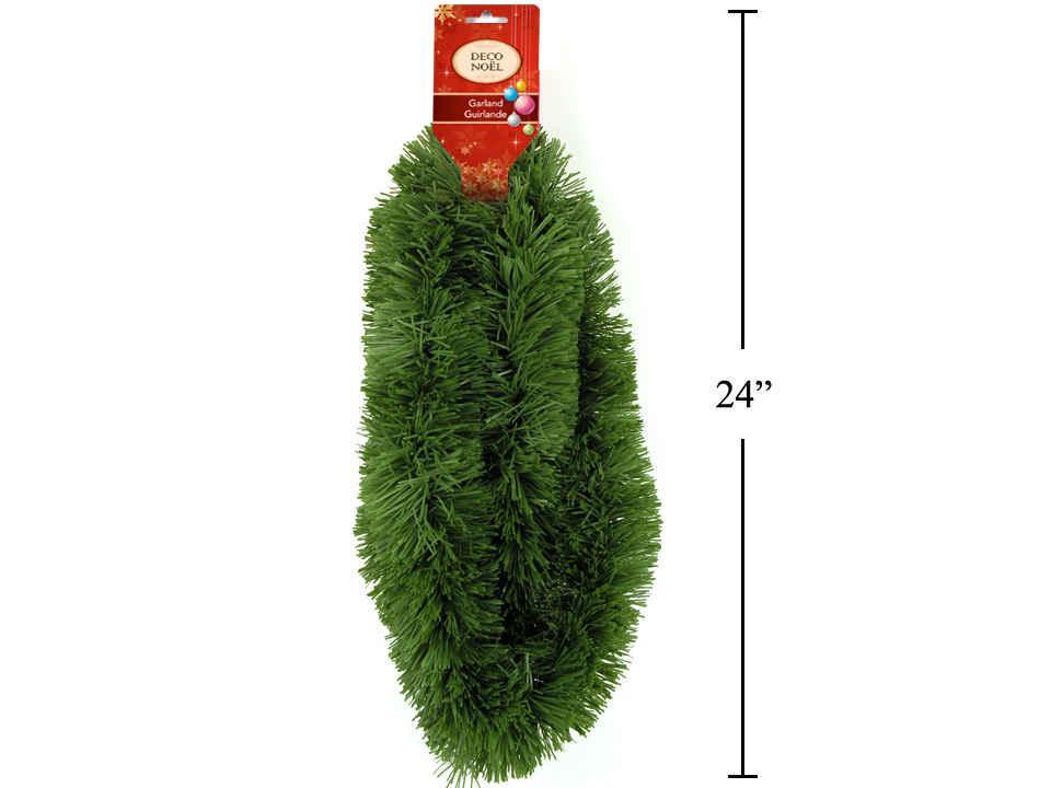 Deco N. 6ft.x10ply Pine Garland, 3"dia., Green Col., header card