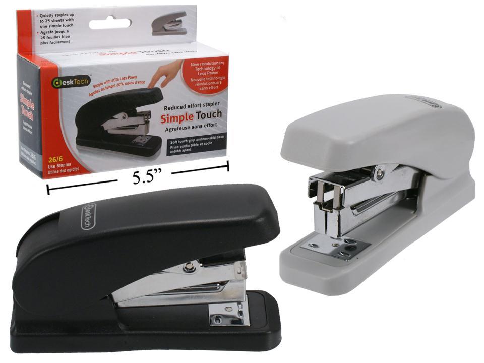 Desk Tech Easy Press Desktop Stapler, 26/6, 2 Clr, bx (HZ)