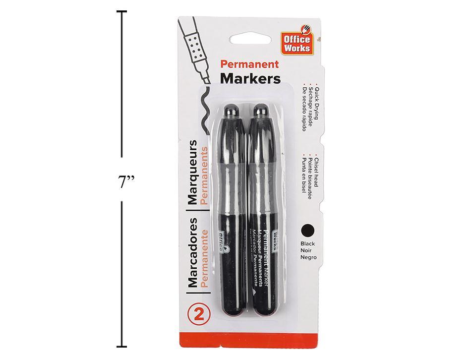 O.WKs. 2-Piece Permanent Marker Set in Black with Chisel Head