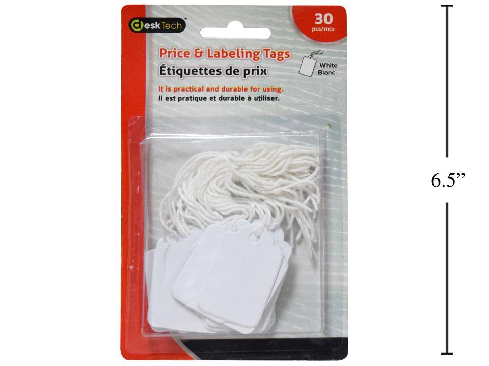 Desk Tech 30-Piece White Hang Tags