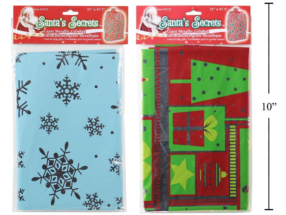 S.Secrets Metallized Gift Sack 31"x47.5", 2asst.; pbh  (S696534)