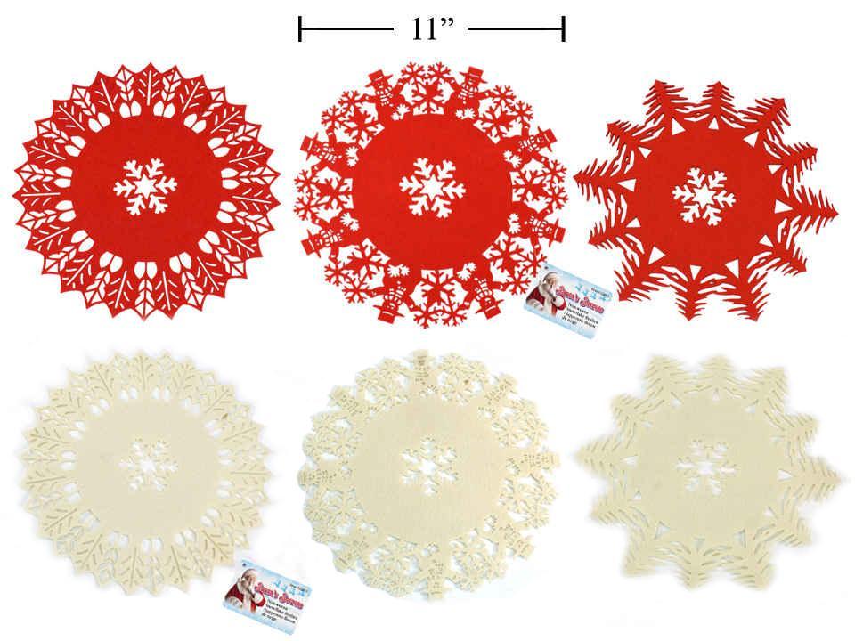S.Secrets Non-Woven Snowflake Doilies, 11"Dia., 3/S, tag
