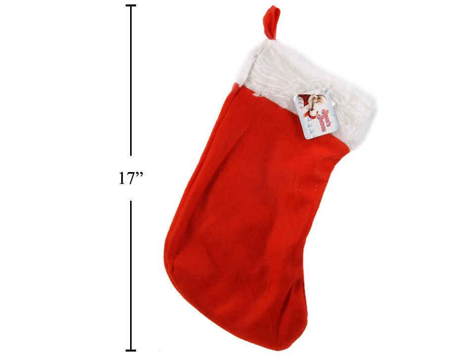 S.Secrets 17" Red Stocking w/Plush Trim, col. hangtag (A998481)