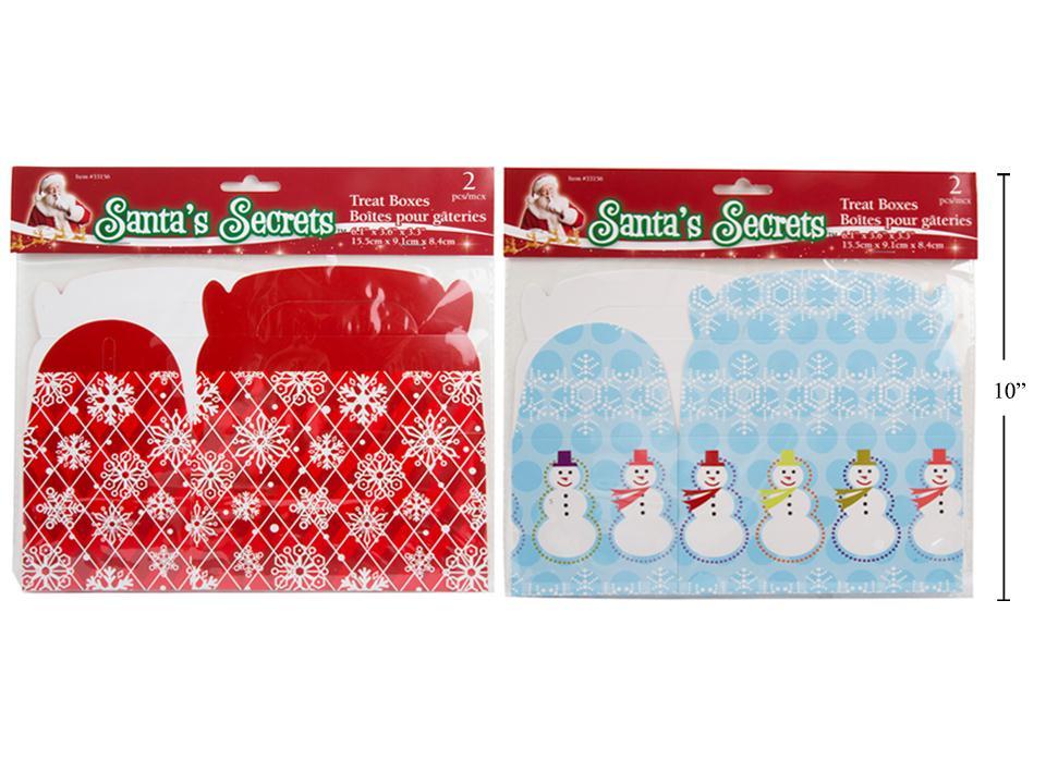 S.Secrets 2pk Foldable Treat Boxes, 2asst. Designs, 6.1"x3.6"x3.3"; pbh