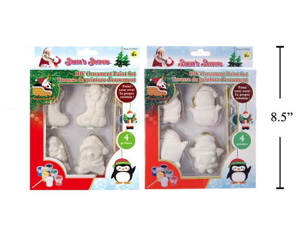S.Secrets 4pcs Xmas Figure Paint Set, 2asst.,window box