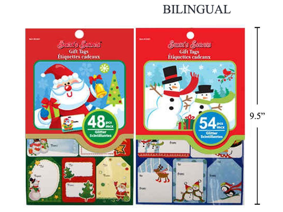 S.Secrets Glitter Gift Tag Book, 2asst., cover; bilingual tags