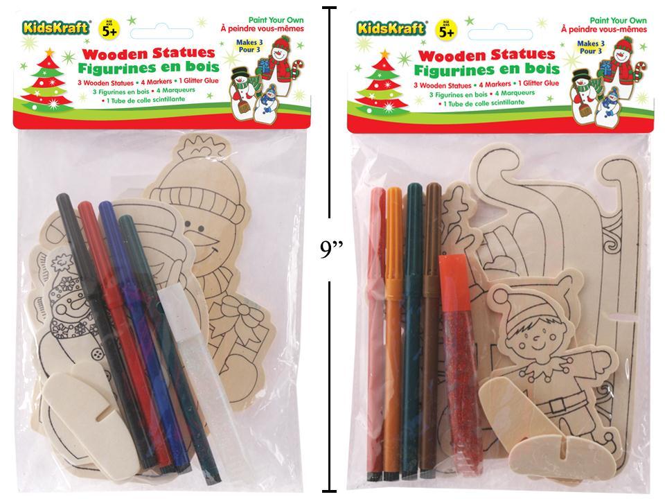 KD.Kr. Xmas Wooden Craft Scene Set, 2asst., polybag w/header card