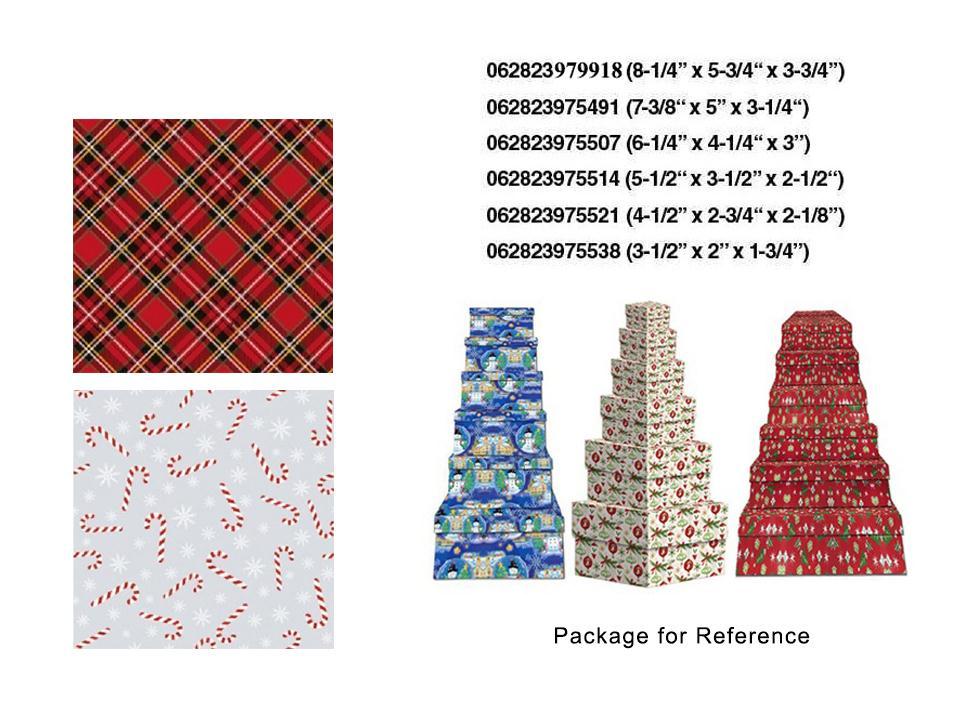 S.Secrets Set/6 Rect. Nested Gift Boxes, 6asst. Sizes, 2/S, label