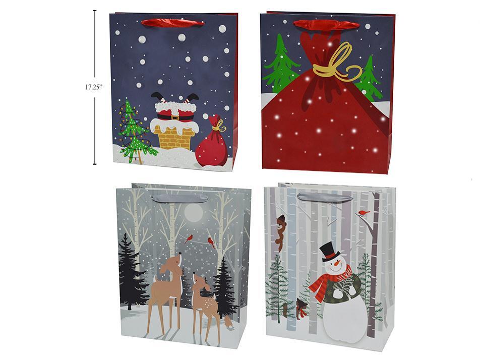 Paper T. Xmas Gift Bag-Jumbo , 4asst., 13"x18"x4" (MF93744)