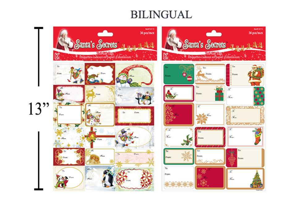 S.Secrets 36pcs Foil Gift Tags, 2/s, pbh
