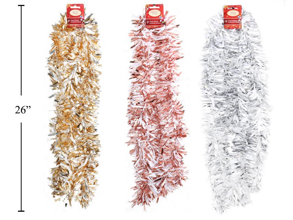 Deco N. 9ft.x5ply Metallic Tinsel Garland, 3 Cols., header