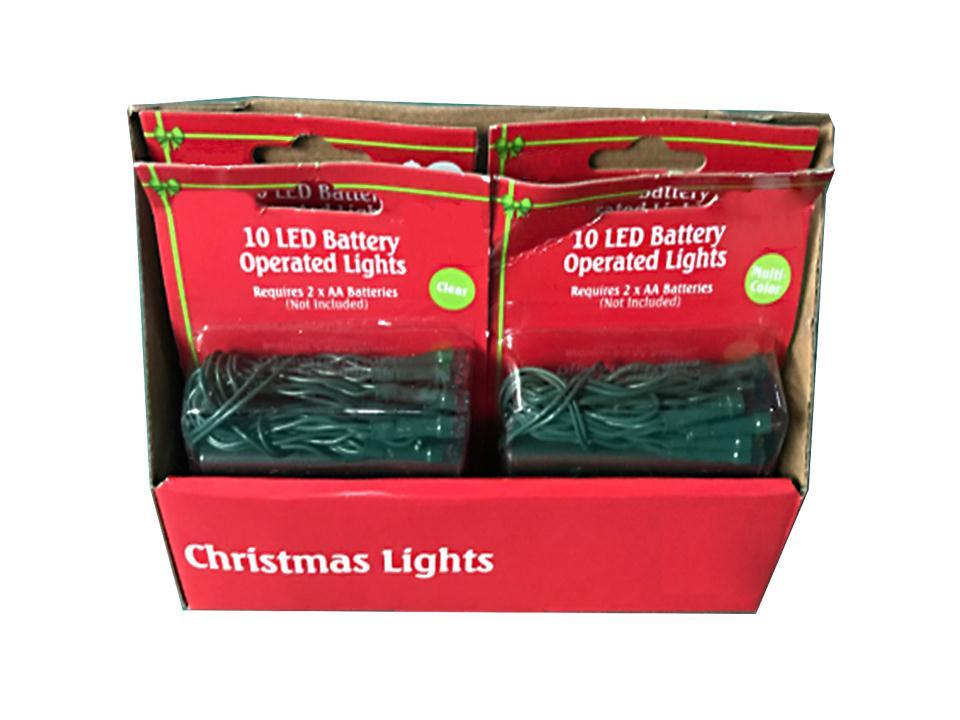 Deco L. B/O 10 LED Xmas String Lights, b/c