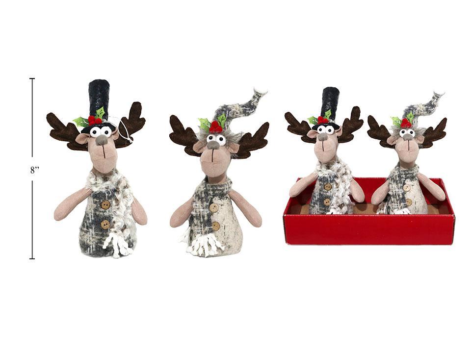 Deco N. 8" Tabletop Moose D??cor, 2/S, 12/pdq, cht
