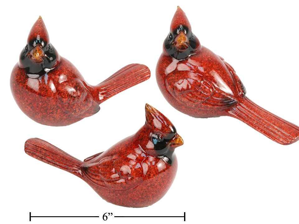 3.5"H Ceramic Cardinal, 3 styles , upc