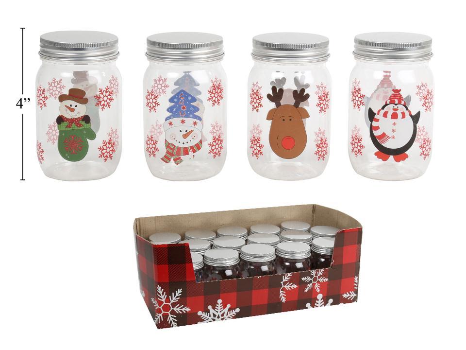 S.Secrets Xmas 4" Plastic Jar, 4asst.,16/PDQ, upc