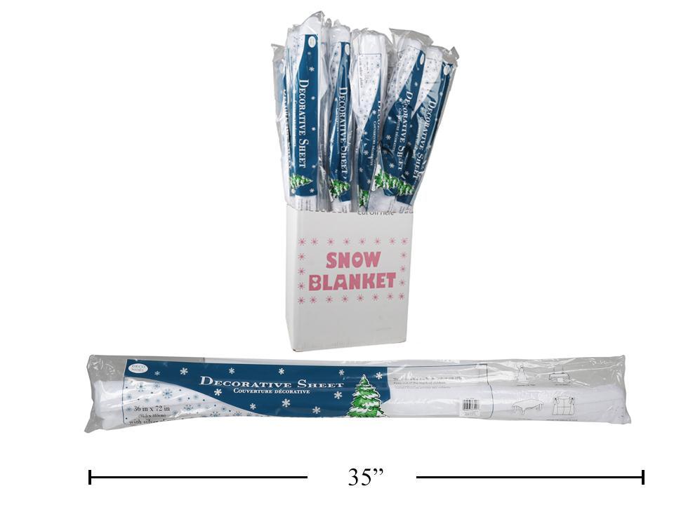Deco N.Snow Blanket Roll 36"x72" w/ Silver Glitter, printed bag, 24/PDQ