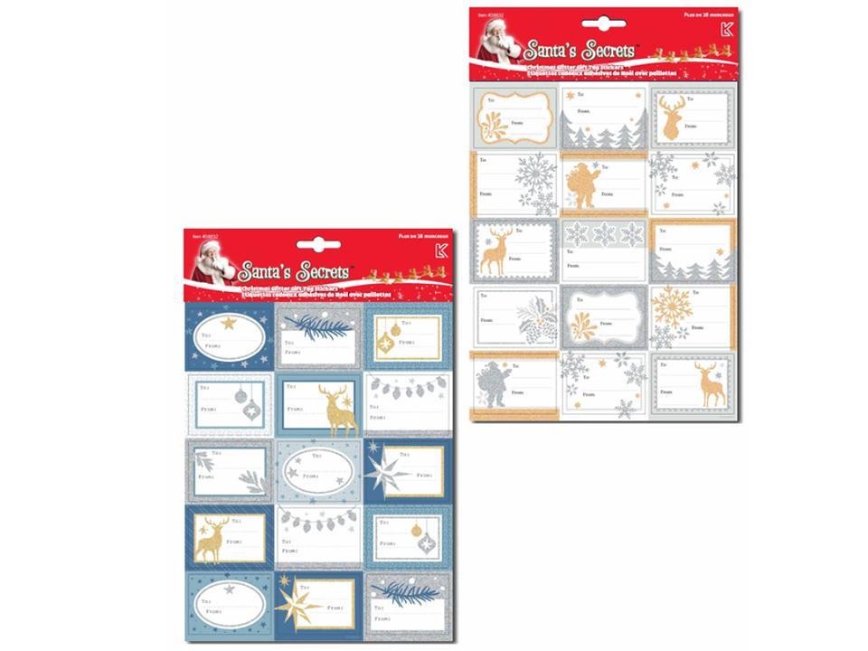 S.Secrets Xmas Glitter Gift Tags, 2/S, header