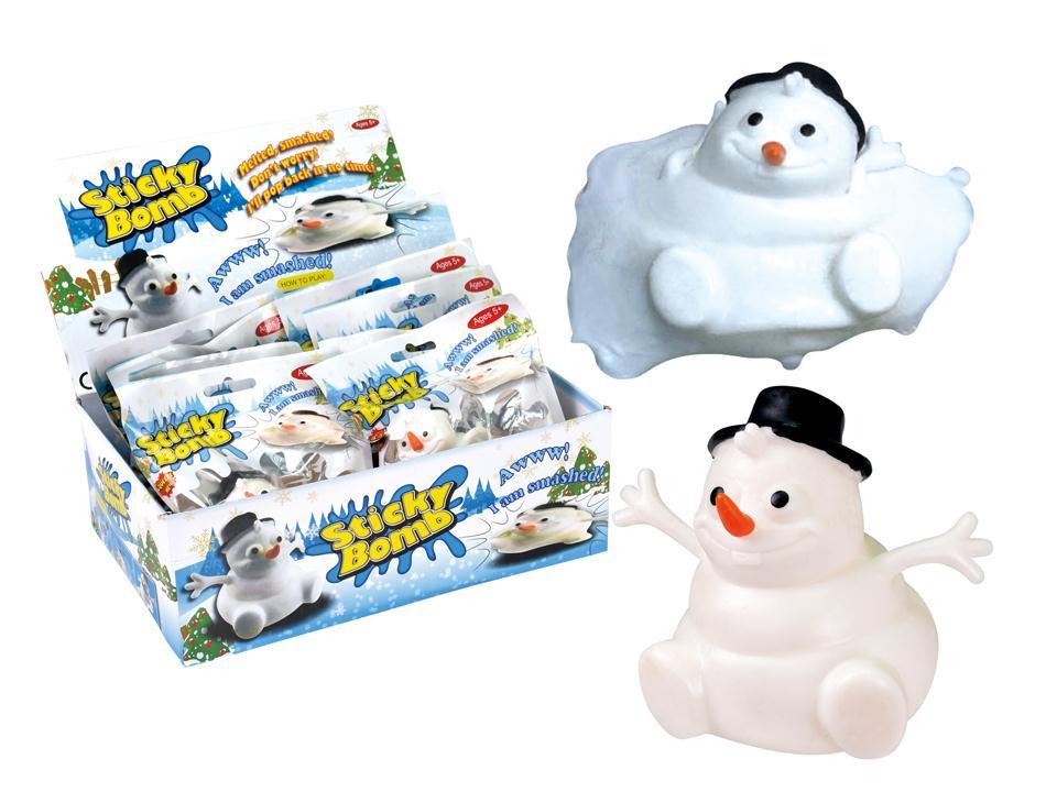 Xmas 2.6" Splatter Snowman, Printed Polybag, 12/PDQ