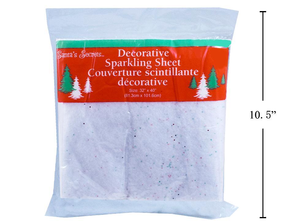 S.Secrets 32"x40"  Xmas Glitter Drape, printed polybag