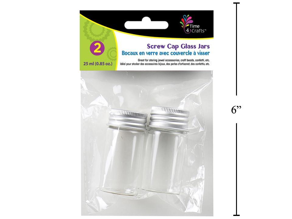 Time 4 Crafts, 2-pc Glass Jars with screw caps, each 25ml. pbh