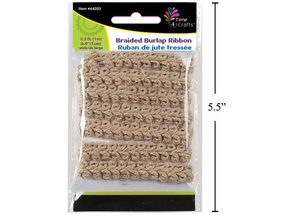 Time 4 Crafts 3.3 ft Braided Burlap Ribbon