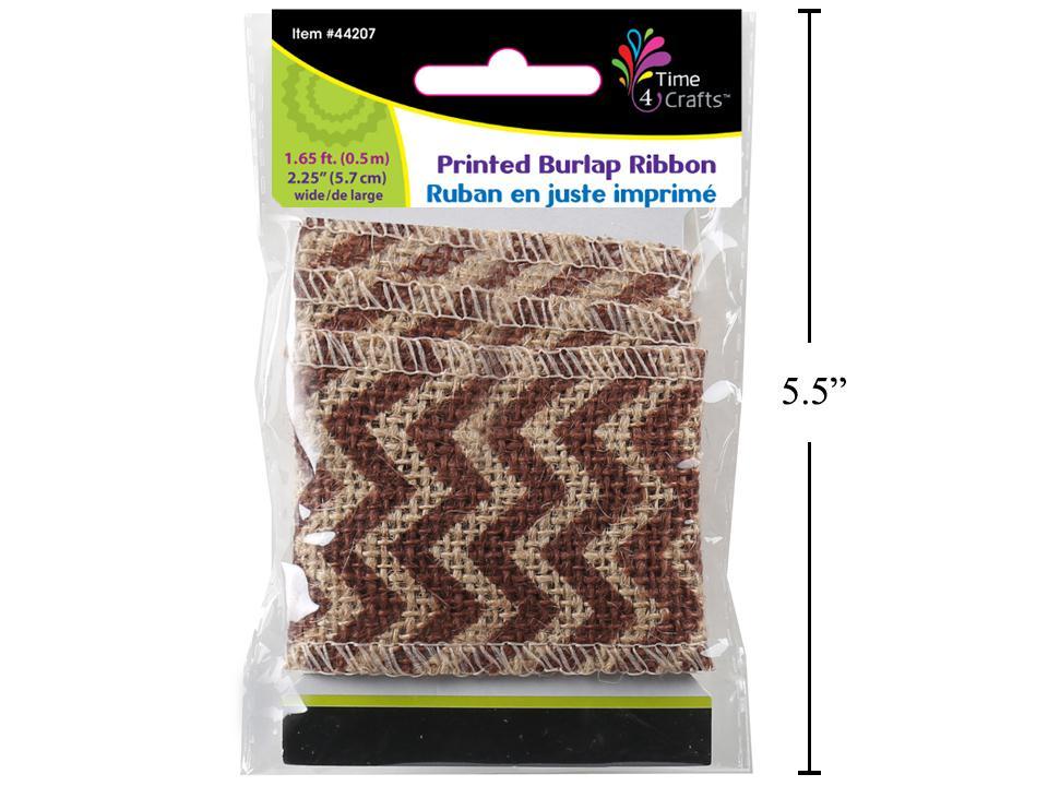 Time 4 Crafts 1.65 ft Printed Burlap Ribbon, 2.25" Wide