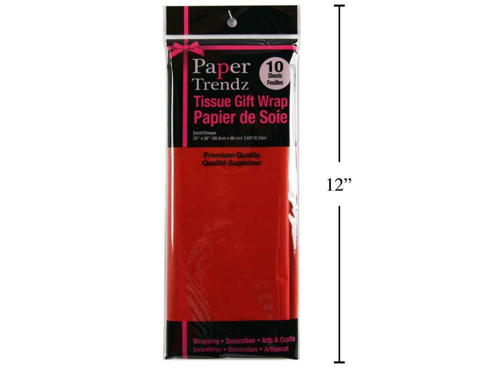 10-pc Tissue Wrapping Paper, Red, 20"x26"