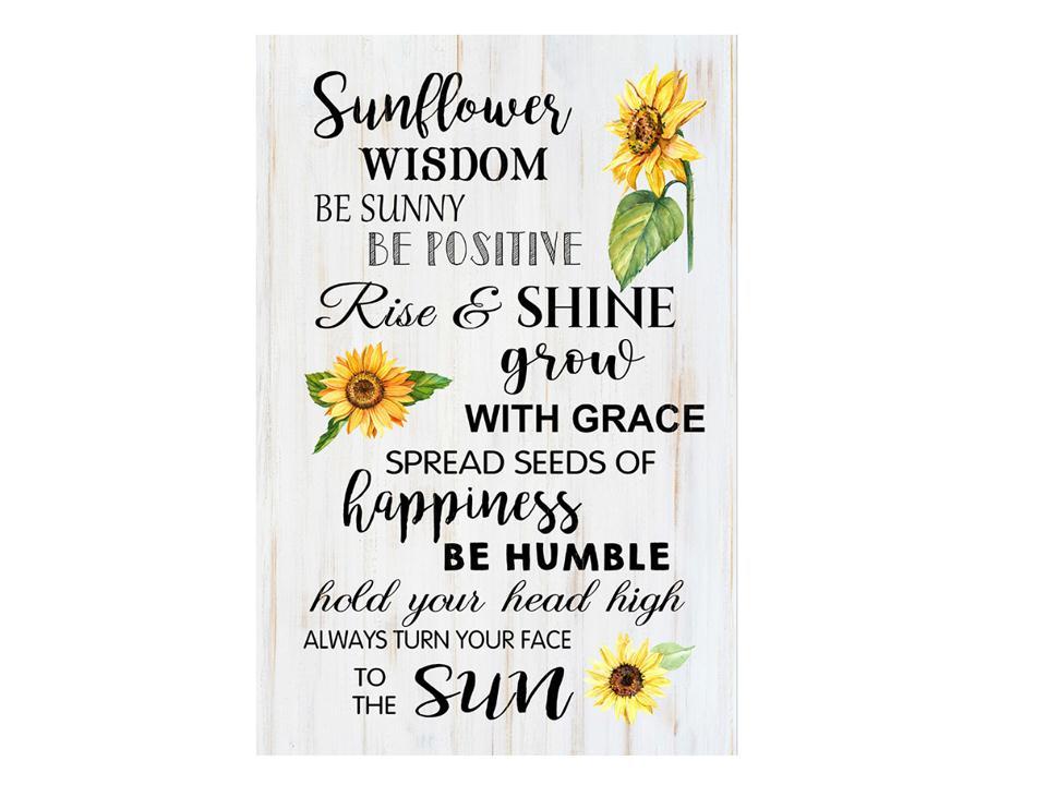 Sunflower Wisdom MDF Wall Plaque, 15.7"x23.6", shrink wrap