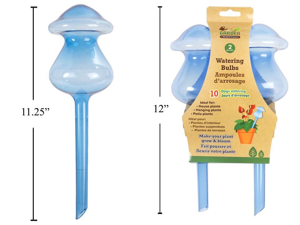 Garden E. Set/2 Mushroom Watering Bulbs, sleeve card