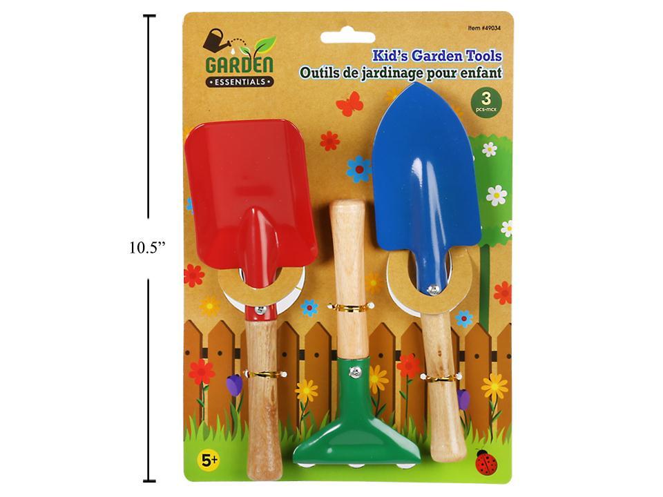 Garden E. 3pcs Kid's Garden Tools, tie on card