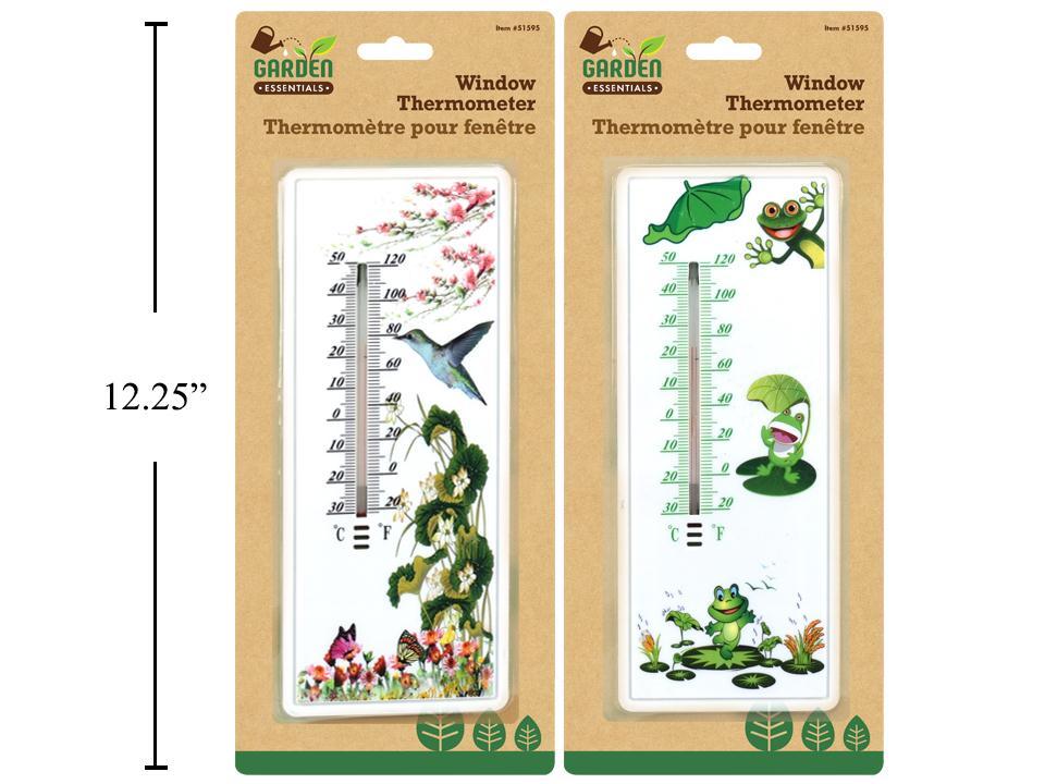 Garden E. Plastic 8.6" Thermometer w/Suction Cups