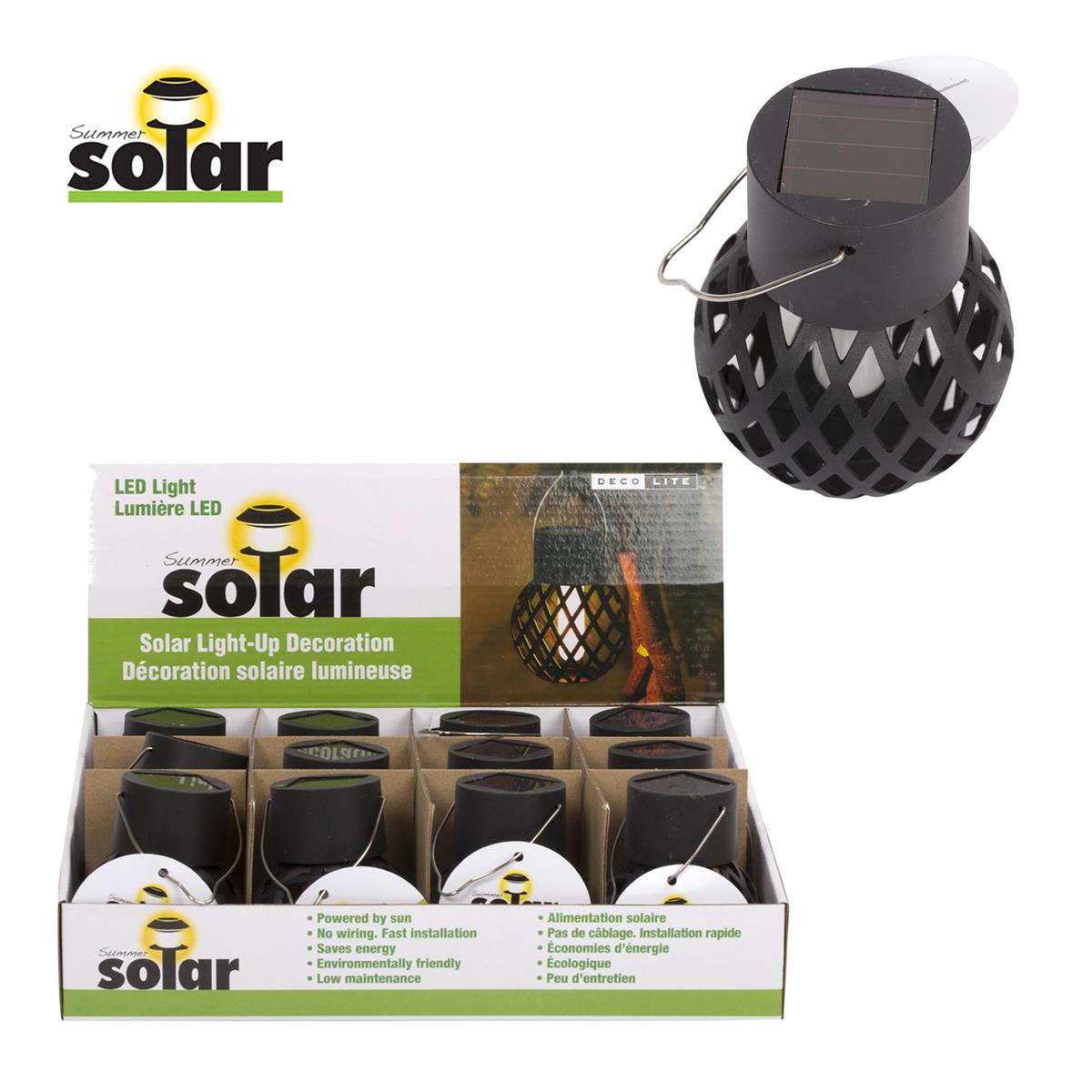 Solar LED 2.75" Plastic Hanging Light, Warm White