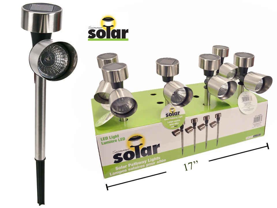 Solar LED Spotlight, 2.8"x14.7"H, 1 White LED