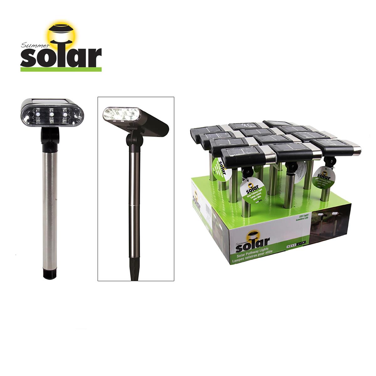 Solar 10.75"L LED Spot Light, Plastic and Stainless Steel