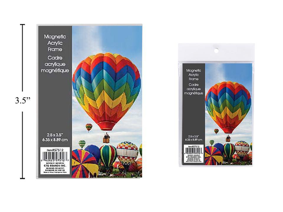 Acrylic Magnetic Frame, 2.5"x3.5", Packaged in OPP Bag (Product Code: #PH42160-9)