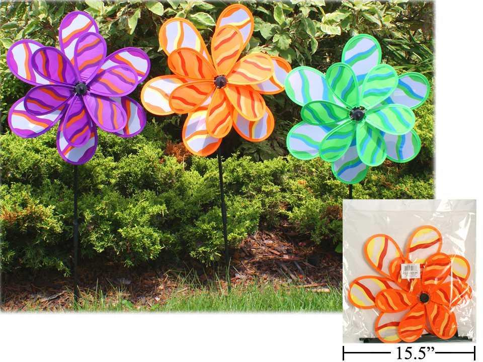 14"Dia.x36.5"H Double Windmill w/Wave Pattern, 3 cols., polybag