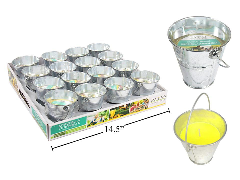 Citronella Candle w/Galvanized Metal Bucket