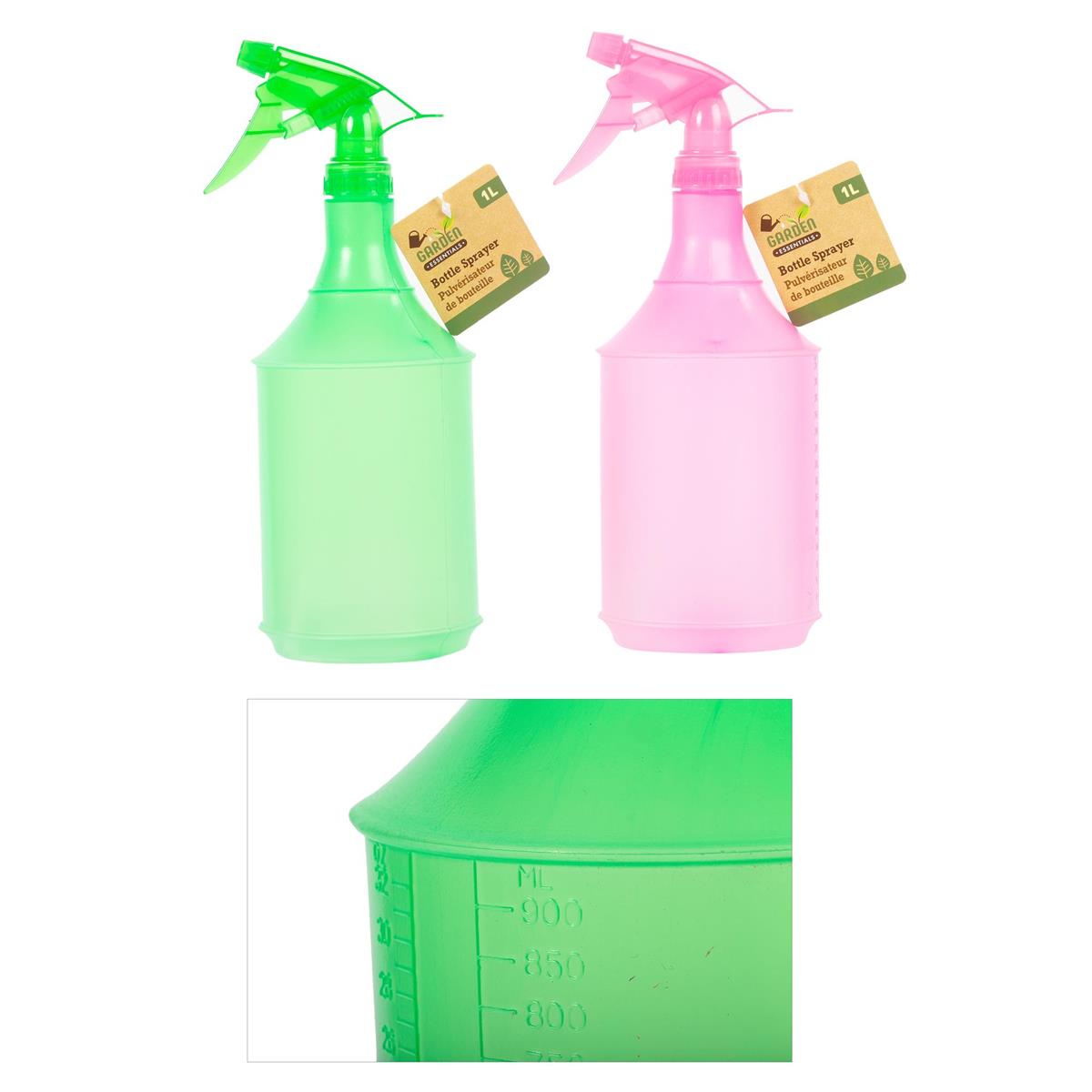 Garden E. 1L Sprayer Bottle 2asst., Frosty Colours: Pink/Green, cht
