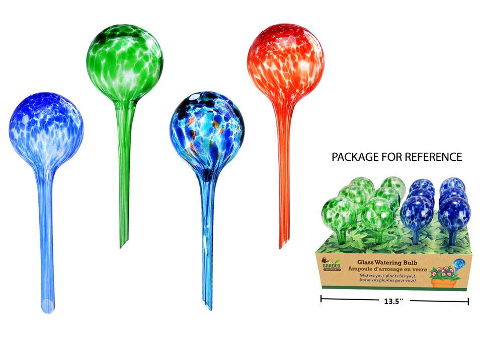 Garden E. 7.5"L Glass Watering Bulb w/ Colour Paint,3"Dia., 4/c, 12/DPY